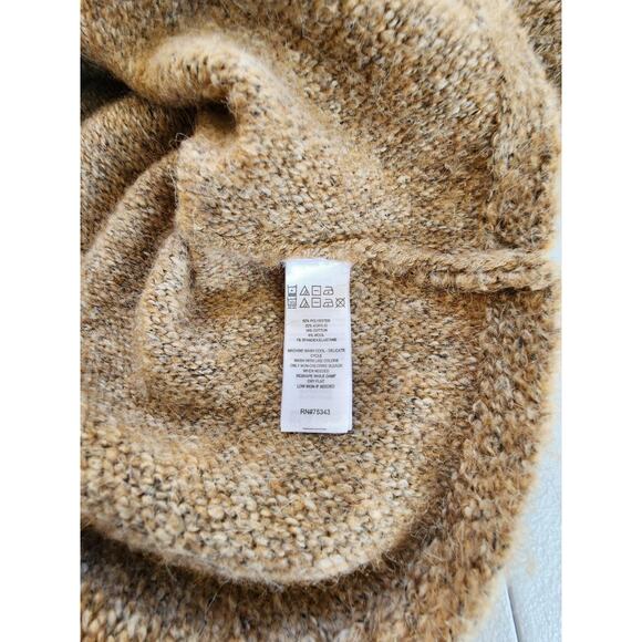 William Rast Sweater Womens Medium Tan Oatmeal Mock Neck Cropped Wool Blend - Picture 10 of 12